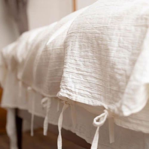 Unprinted Class A Japanese-style washed cotton four-piece set with personalized bed and breakfast style quilt cover sheets for baby sleeping naked bedding