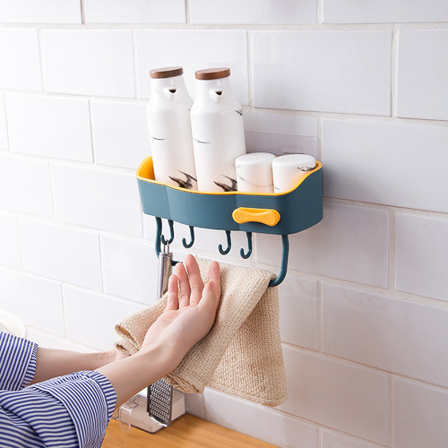 Traceless punch-free bathroom bathroom storage rack toilet bathroom wall-mounted storage rack kitchen wall storage rack