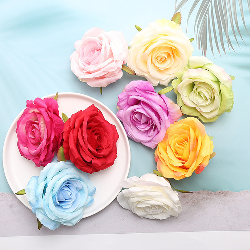 Factory Fake Rose Flower Head Simulation Flower Wall Background Decoration Prop Large Rose Wedding DIY Silk Flowers Wholesale