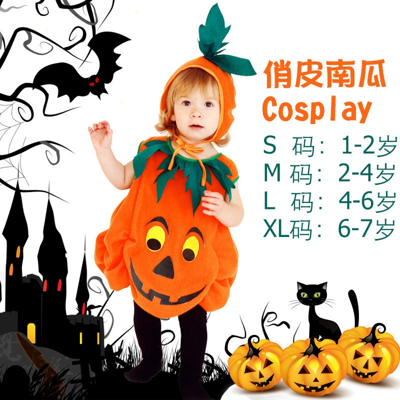 Детская одежда на Хэллоуин, одежда из тыквы, косплей, маскарадный костюм для мальчиков и девочек, детская Милая одежда