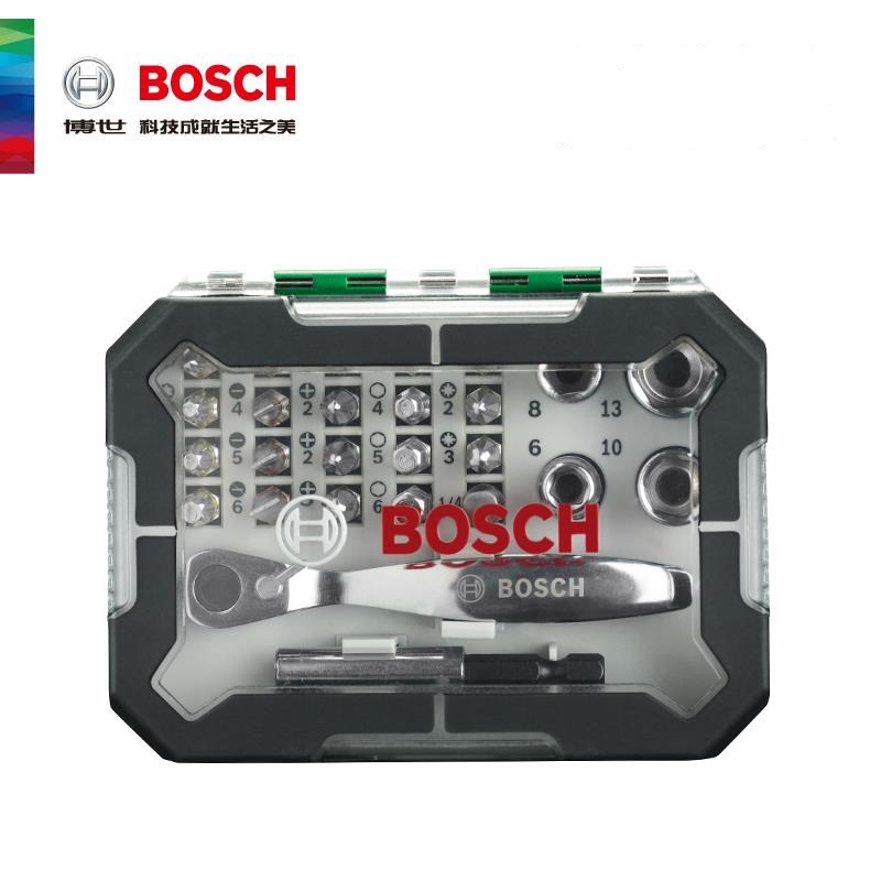 博世26件套棘轮套筒套装43件彩虹魔盒25x批头25只小旋风46件套装