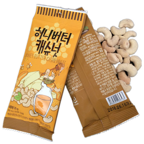 Korean Tom Farm Butter Cashew Honey Almond Butter Mixed Nuts Nori Caramel - 1 Box of 72 Pouches