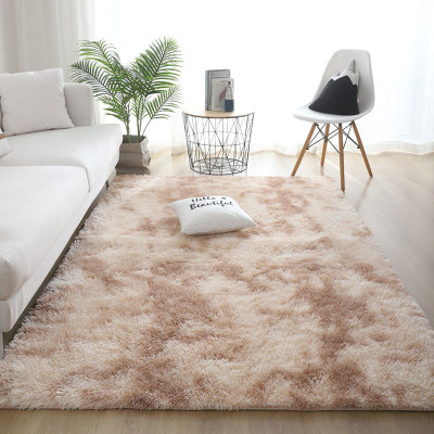 Nordic style ins tie-dyed Gradient Velvet carpet a living room Coffee table mat Bedside Long hair bedroom carpet wholesale