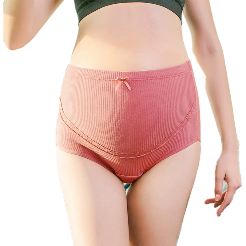Pants, cotton shorts with belly support for young mother, plus size