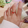 Tide, small design fashionable ring, advanced jewelry, light luxury style, high-quality style, on index finger