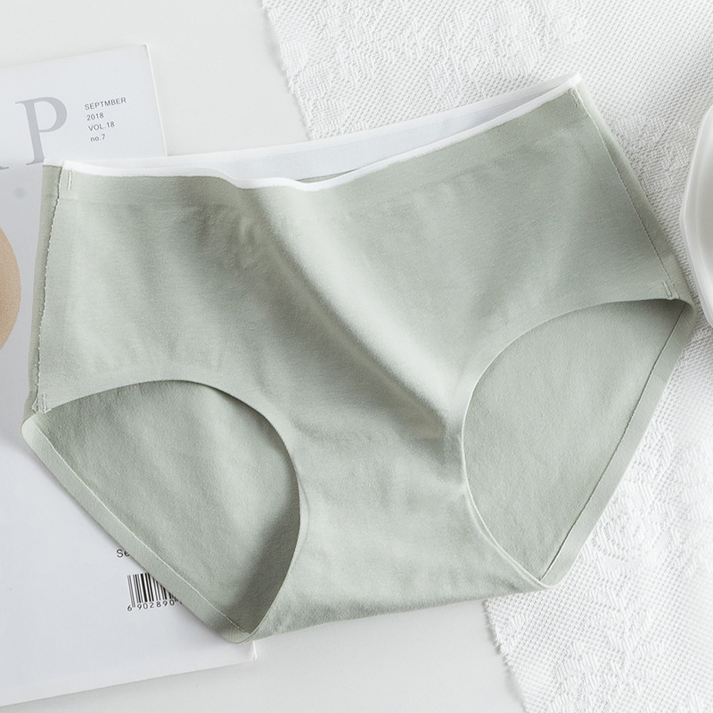 Ropa interior de mujer nueva de una pieza de algodón cintura media más tamaño calzoncillos de mujer ropa interior antibacteriana de color sólido para estudiantes
