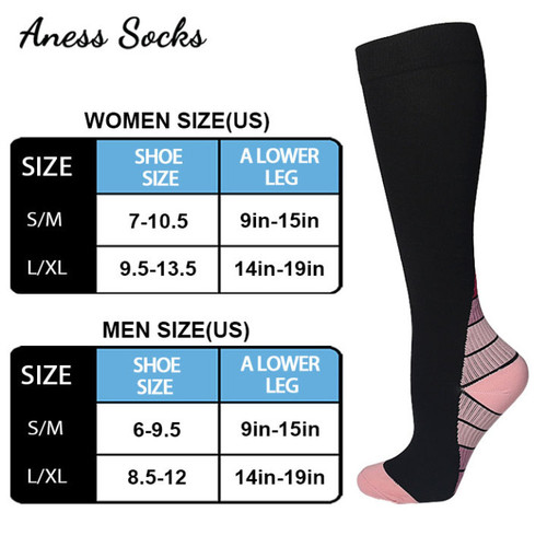 Fashionable Gradient Color Sports Compression Socks Cross-border Outdoor Cycling Fitness Compression Socks Men's and Women's Calf Socks Wholesale