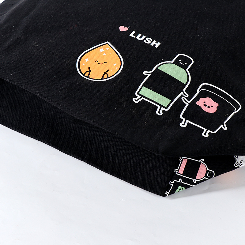 Creativo gran capacidad estudiante hombro bolso personalizado color impresión ropa compras lienzo logotipo personalizado al por mayor