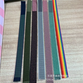 尼龙表带14mm16mm18mm20mm适用小米智能手表带回环魔术贴编织替换