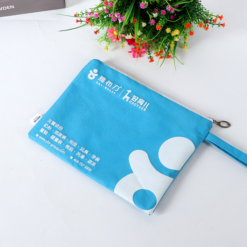 Pantalla de seda publicidad logo bolsa de lona color personalizado impresión estudiante papelería almacenamiento bolso personalizado al por mayor