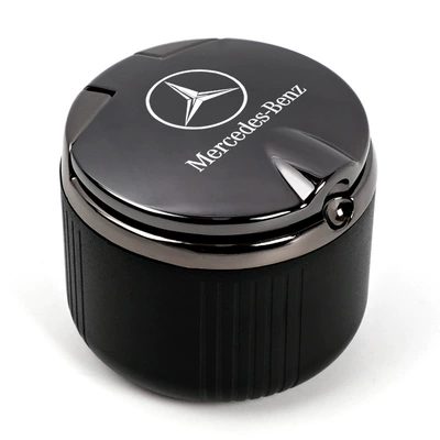 Car ashtray for Mercedes-Benz car logo - black-cover-mirror