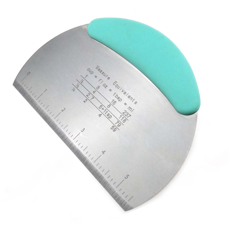 Cortador de fideos de acero inoxidable con escala raspador de masa de harina cortador de fideos de azúcar de leche herramienta para hornear corte de un solo lado en stock