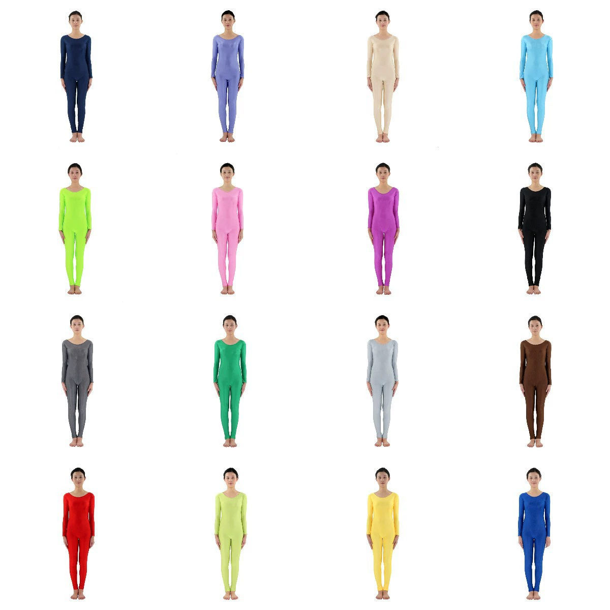 Женский костюм-тройка из лайкры с круглым вырезом, однотонный, для сценических выступлений и косплея