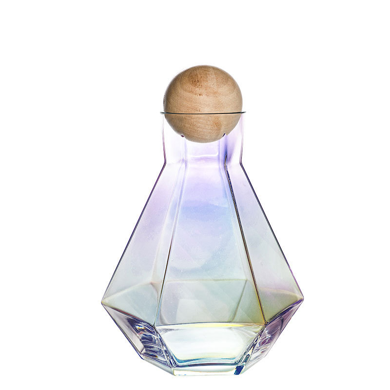 Nordic ins vidrio diamante botella de agua fría creativa botella de agua fría jugo frío blanco abierto olla de gran capacidad taza de agua fría