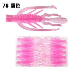 Spinning black hole 6.3cm/2.5g ten pack with tray, floating shrimp, TPR material lure soft bait