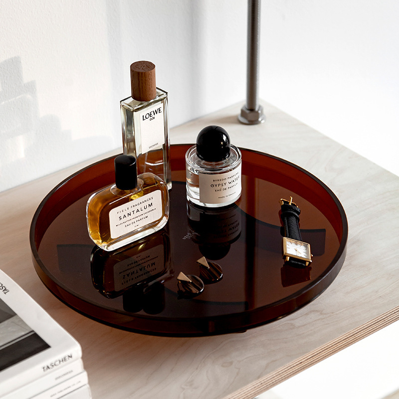 Factory Direct Sale Living Room Home Acrylic Round Tray Tea Tray Water Cup Tea Cup Plate Creative Nordic Style Ins