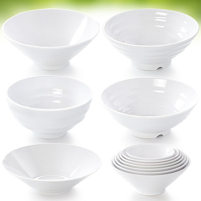 Xiangyuan Melamine tableware white Noodle bowl commercial Restaurant Large bowl Soup bowl Melamine Soup Noodles Noodle bowl