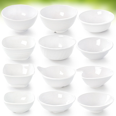 祥源美密胺餐具餐厅饭店专用饭碗仿瓷防摔火锅店蘸料碗商用塑料碗|ru