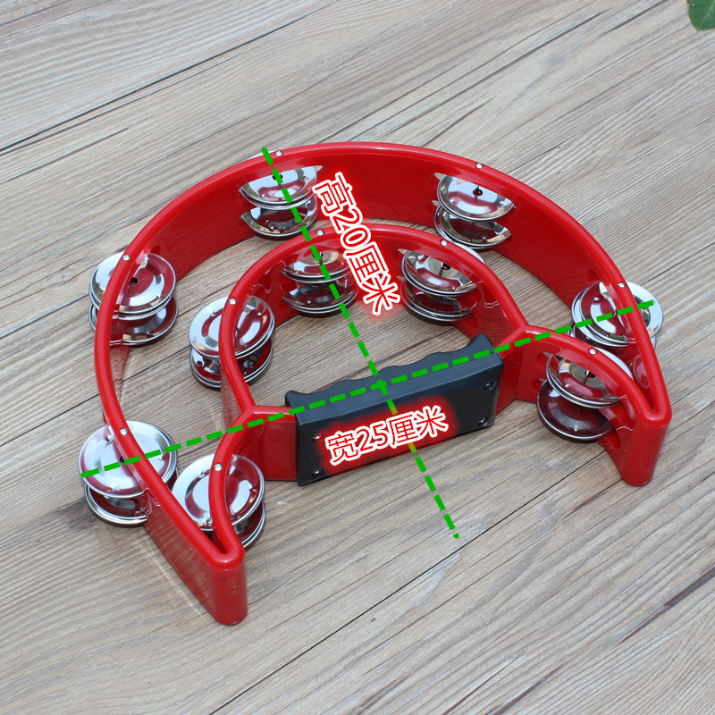 KTV sonajero percusión instrumento pandereta bar Entretenimiento alegría gran campana de plástico doble fila anillo tambor flor