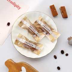 Transparent English sea salt caramel candy packaging bag, one-time thickened gold base hand-coffee nougat candy machine sealing bag