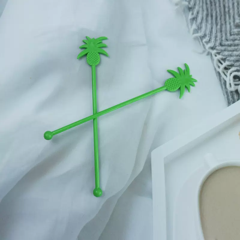 厂家制作PS塑料创意椰子树搅拌棒 咖啡果汁搅棒塑料调酒棒搅拌棒