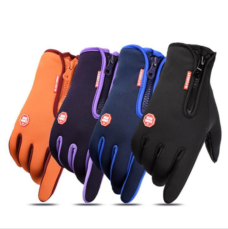 Guantes de deportes al aire libre dedo completo Otoño e Invierno pantalla táctil antideslizante impermeable a prueba de viento polar cálido esquí escalada guantes de equitación