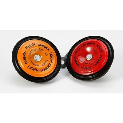 Car horn/tweeter horn 12V24V universal electric - 12v-dual-tone-red-and-yellow-pair