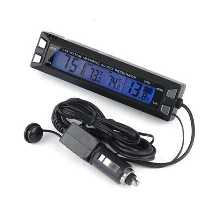 EC30 автомобильные часы светящийся Автомобильный термометр Вольтметр автомобиль внутренняя и наружная температура сигнализация напряжения