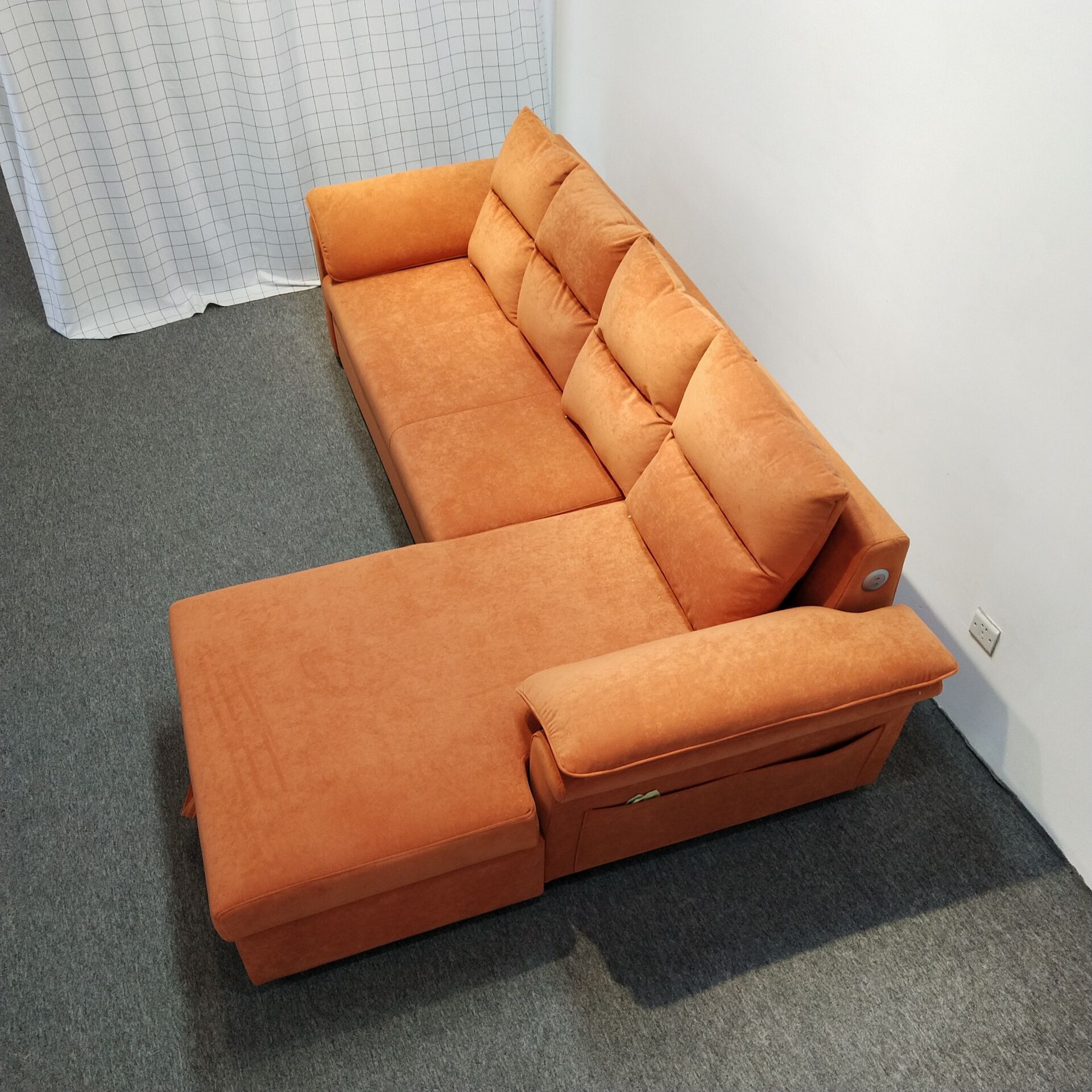 Sofá cama multifuncional plegable esquina de sala de estar tipo casa pequeña y mediana combinación de tela de tecnología de almacenamiento sofá cama de doble propósito image 5