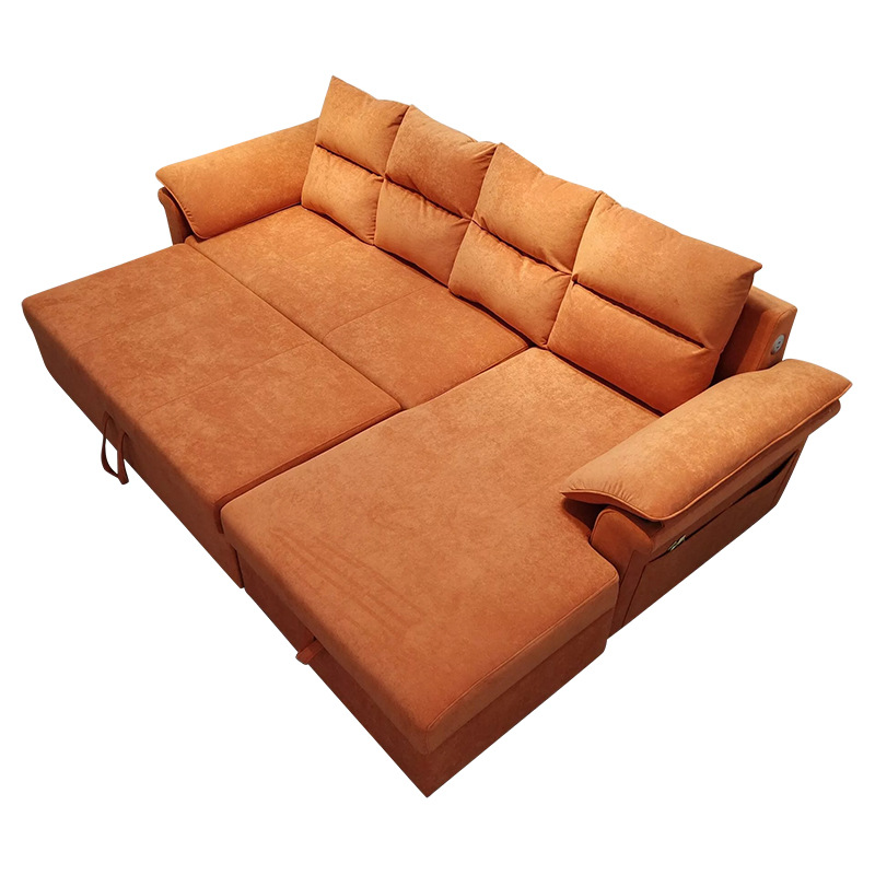 Sofá cama multifuncional plegable esquina de sala de estar tipo casa pequeña y mediana combinación de tela de tecnología de almacenamiento sofá cama de doble propósito image 6