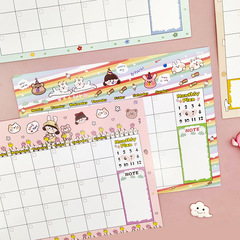 學生可愛月計劃表30天每日工作時間管理日程表學習自律打卡清單表