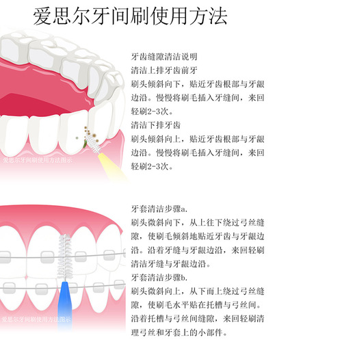 ASUS interdental brush I type interdental brush orthodontic correction tooth gap brushing interdental braces cleaning soft bristles