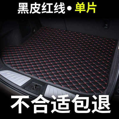 Waterproof, Dirt-Resistant Trunk — Trunk Mat - single-piece-black-leather-and-red-thread-please-note-the-model-year-when-placing-an-order