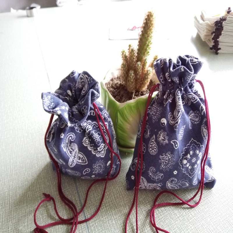 小巧便捷双抽绳帆布袋香包小件用品收纳袋 整理帆布袋收纳在整理