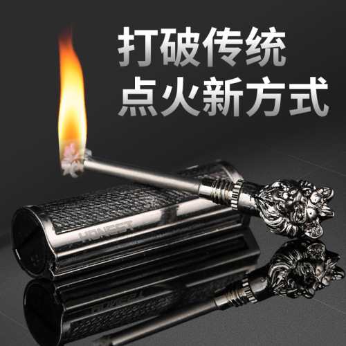 Jianfeng No. 6 Animal Head Sticker Ten Thousand Matches Kerosene Lighter Creative Key Ring Cross-border Foreign Trade Factory Direct Sales