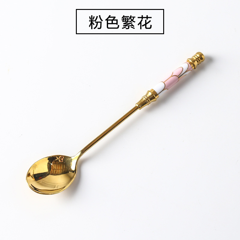 핑크 꽃 숟가락