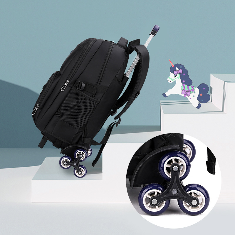 Mochila masculina Escuela Primaria estudiante de secundaria trolley mochila subir escaleras mochila impresión de gran capacidad mochila al por mayor