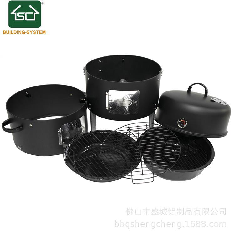 Amazon Venta caliente tres en uno ahumado barbacoa estufa al aire libre patio barbacoa estufa leña estufa portátil horno estufa de carbono