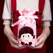 新年零食喜糖果男女孩丝带抽绳袋食品包装礼品袋西点饼干束口袋