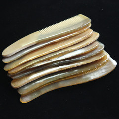 熱銷地攤款天然牛角梳子14-16-18cm美發梳尖尾手柄翹尾梳