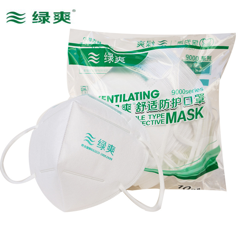 保为康旗下绿爽牌9000防尘口罩KN90标准防雾霾煤矿粉尘家具厂打磨