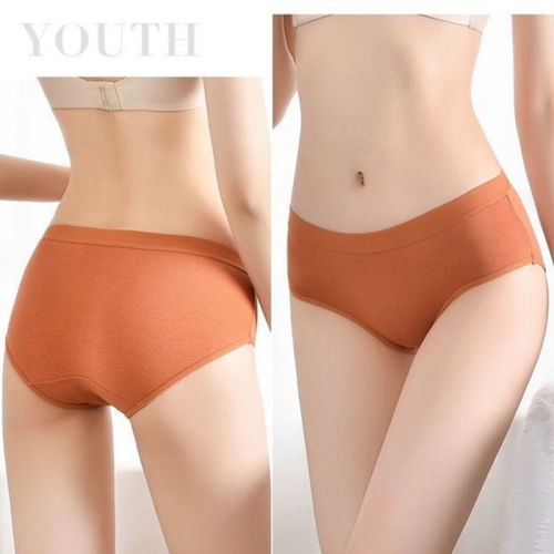 Japanese new mid-waist girl student underwear for women sweet solid color breathable large size women briefs cross-border e-commerce
