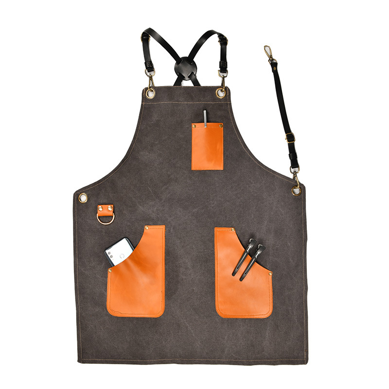 overlapping straps Shoulder strap overlapping canvas apron Washed Fabric 16 thickening Leatherwear pocket Shoulder strap System LOG