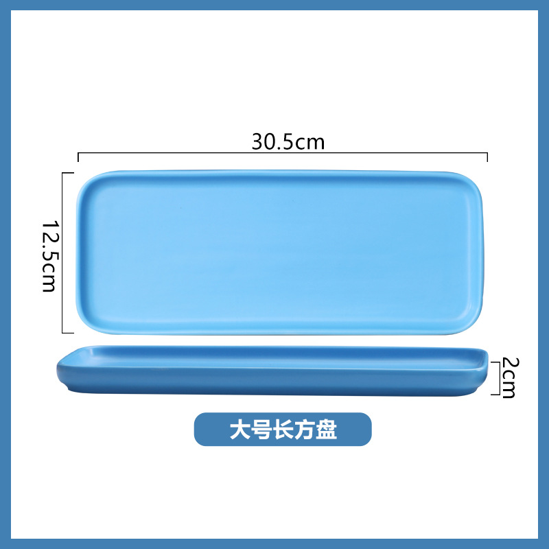 12 인치 직사각형 플레이트-블루