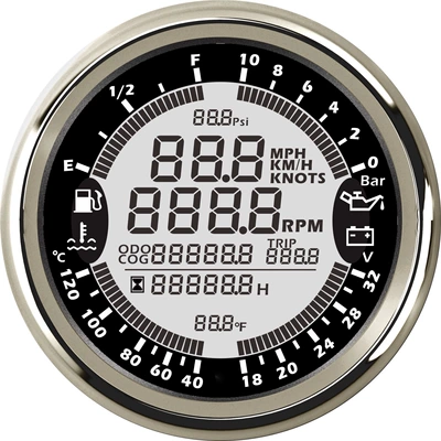 85mm Altı-bir-də Çoxfunksiyalı Ölçən: Yağ, Su, Gərginlik, Təzyiq, Sürət, Saat, GPS