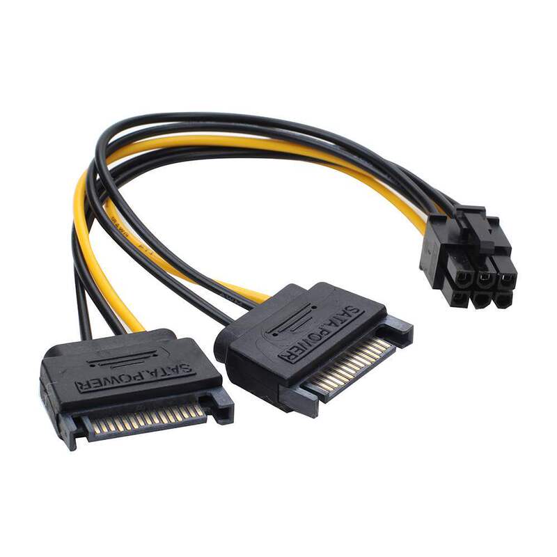 SATA15P revolution 6Pin female graphics card reverse power cord one-two 6p to double SATA power cord 15-pin SATA15P revolution 6Pin female graphics card reverse power cord one-two 6p to double SATA power cord 15-pin
