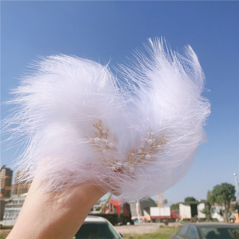 Tocado de plumas horquilla Mori Hada clip lateral chica estudiante Hanfu accesorios para el cabello Internet celebridad Hada piel horquilla al por mayor