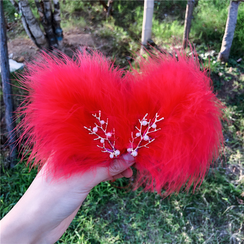 Tocado de plumas horquilla Mori Hada clip lateral chica estudiante Hanfu accesorios para el cabello Internet celebridad Hada piel horquilla al por mayor