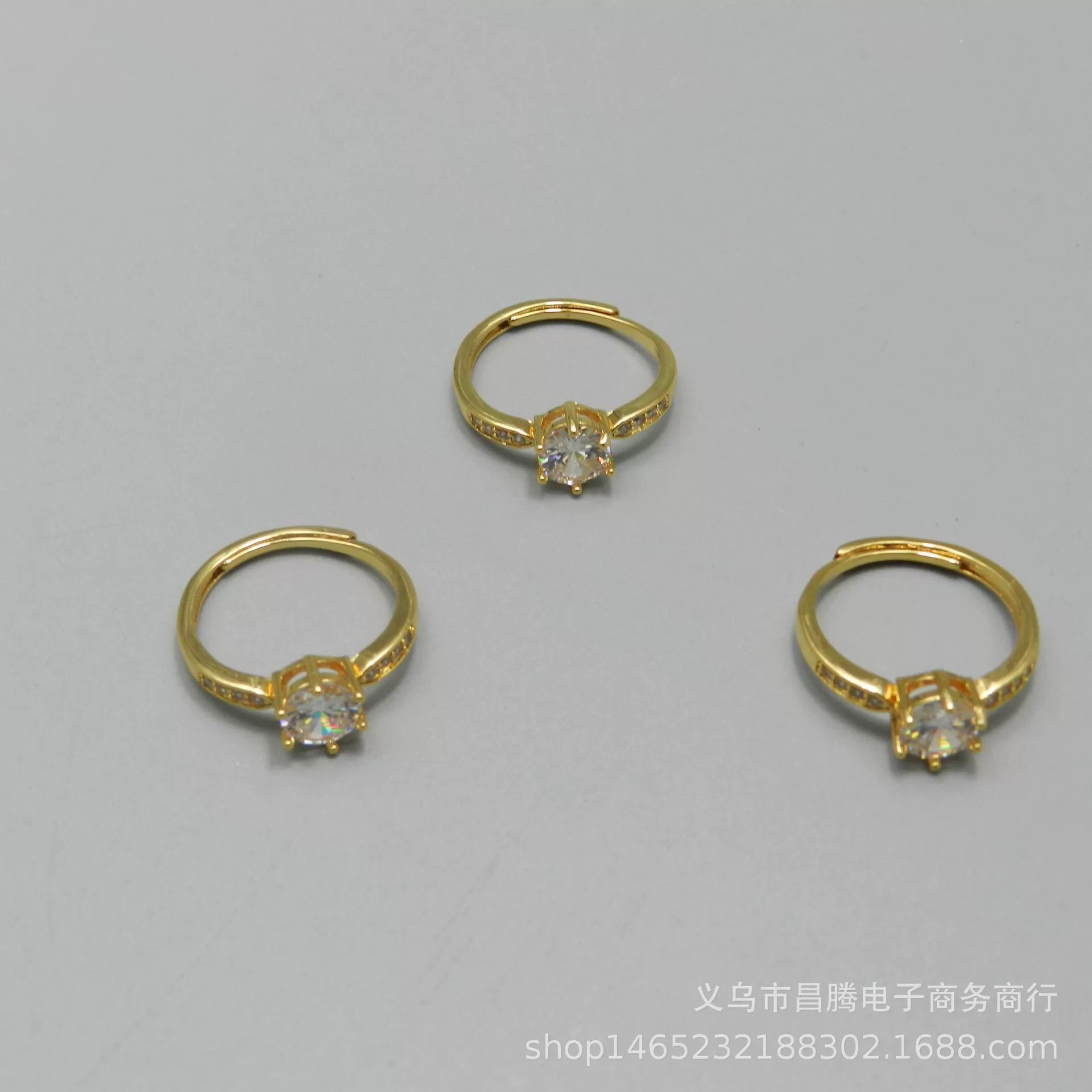 Трансграничное модное кольцо с бриллиантом с медным покрытием из 18-каратного настоящего золота с микро инкрустацией из циркона, открытое женское кольцо с бриллиантом, простое индивидуальное Открытое кольцо