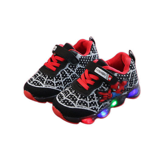 Children's Shoes Boys and Girls Sports Shoes 2023 Spring and Autumn New Korean Style Mesh Shoes LED Shoes 1-9 Years Old Children's Shoes
